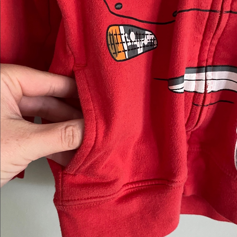 Disney Pixar Cars Red Lightning McQueen Zip Up Hoodie Size 3T - Picture 7 of 9